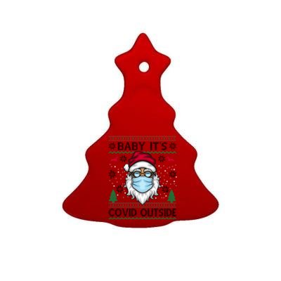 Baby It's Covid Outside Funny Ugly Christmas Ceramic Tree Ornament