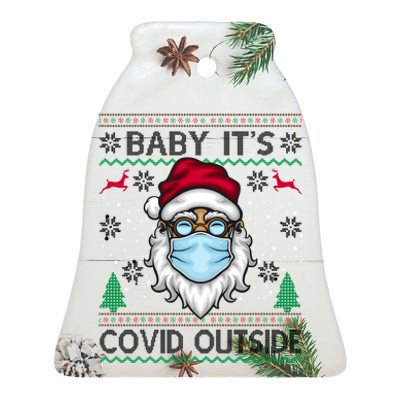 Baby It's Covid Outside Funny Ugly Christmas Ceramic Bell Ornament