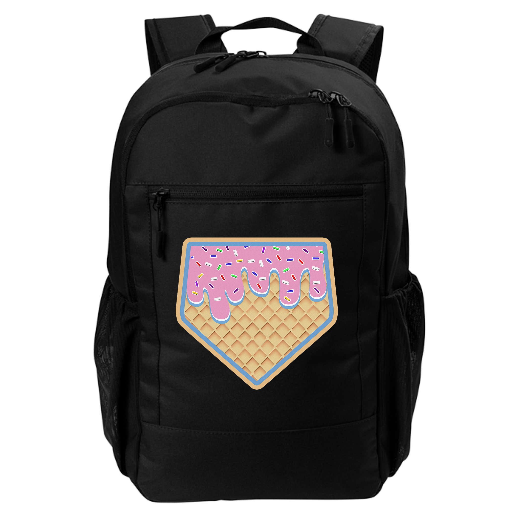 Baseball Ice Cream Dripping Baseball Home Plate Drip Backpack