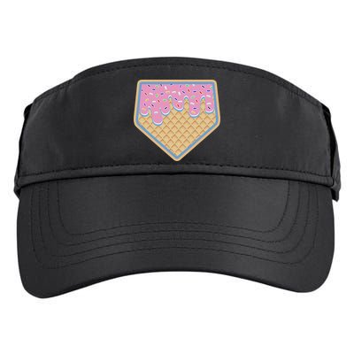 Baseball Ice Cream Dripping Baseball Home Plate Drip Adult Drive Performance Visor