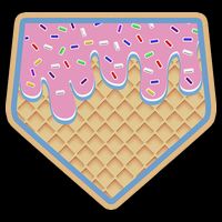 Baseball Ice Cream Dripping Baseball Home Plate Drip Bucket Hat