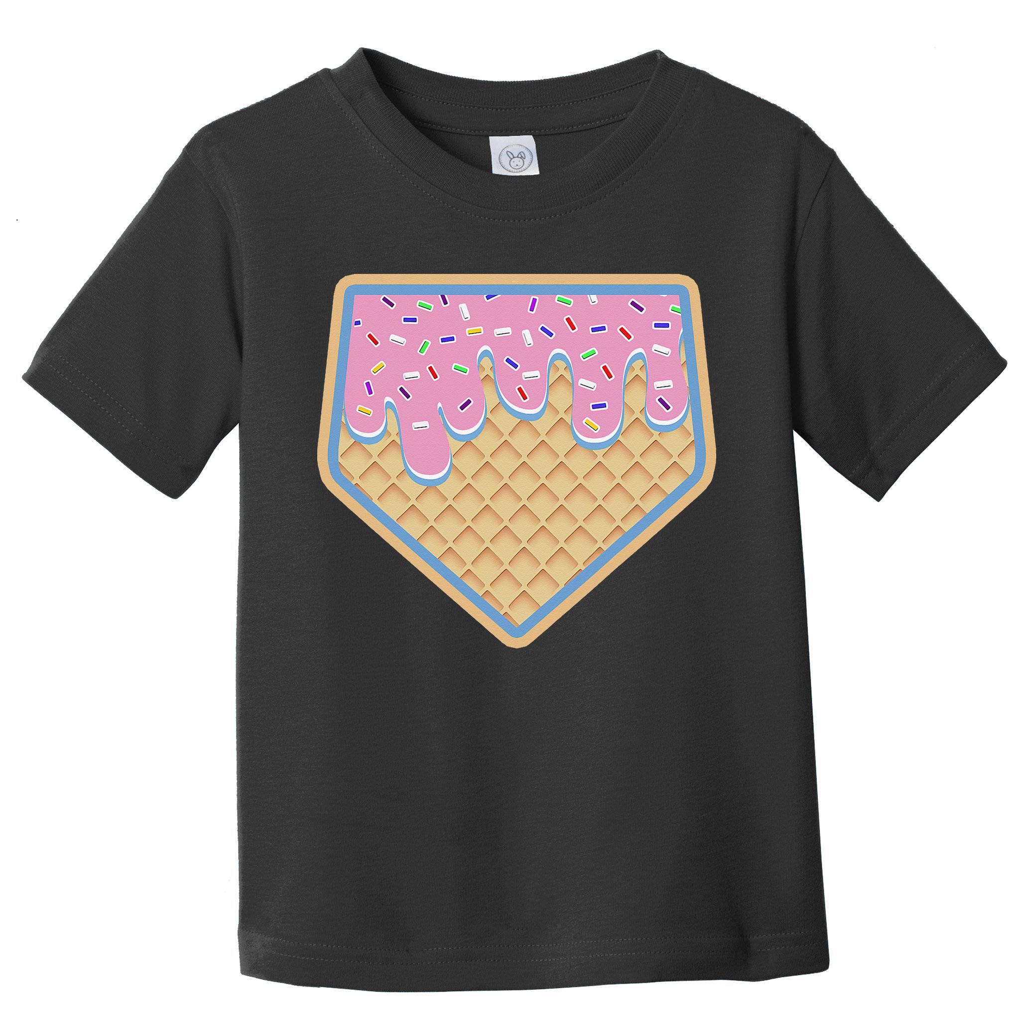 Baseball Ice Cream Dripping Baseball Home Plate Drip Toddler T-Shirt