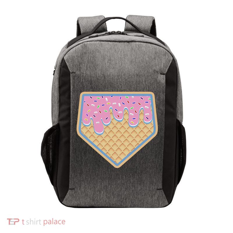 Baseball Ice Cream Dripping Baseball Home Plate Drip Vector Backpack