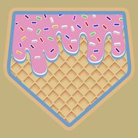 Baseball Ice Cream Dripping Baseball Home Plate Drip Hoodie