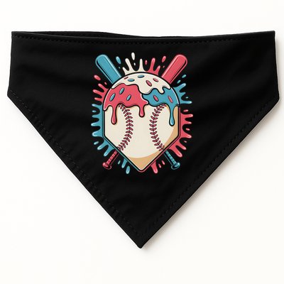 Baseball Ice Cream Dripping Baseball Home Plate Drip USA-Made Doggie Bandana