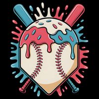 Baseball Ice Cream Dripping Baseball Home Plate Drip 16 in Basic Backpack