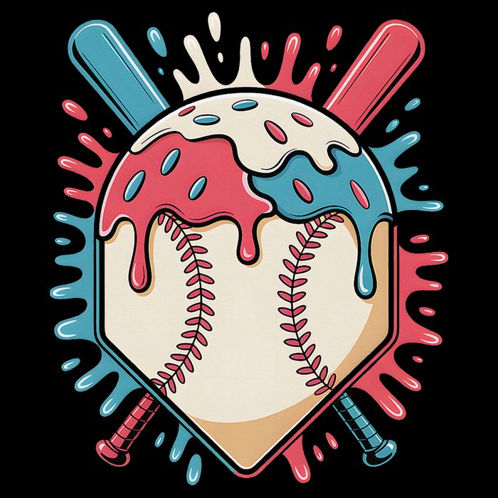 Baseball Ice Cream Dripping Baseball Home Plate Drip 16 in Basic Backpack