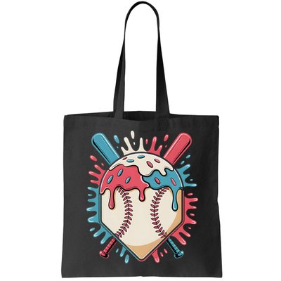 Baseball Ice Cream Dripping Baseball Home Plate Drip Bag