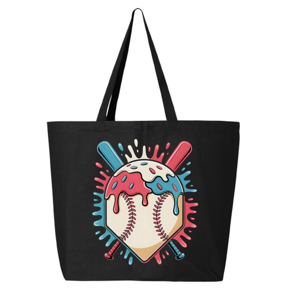 Baseball Ice Cream Dripping Baseball Home Plate Drip 25L Jumbo Tote