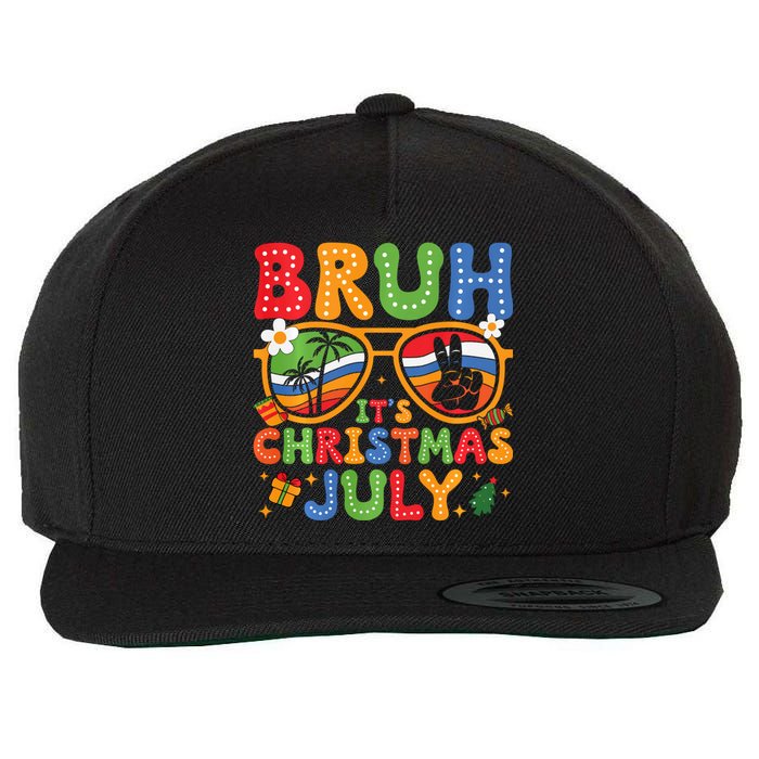 Bruh ItS Christmas In July Sunglasses Summer Beach Xmas Wool Snapback Cap