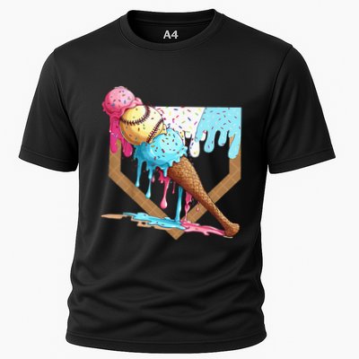 Baseball Ice Cream Dripping Drip Performance Shirt