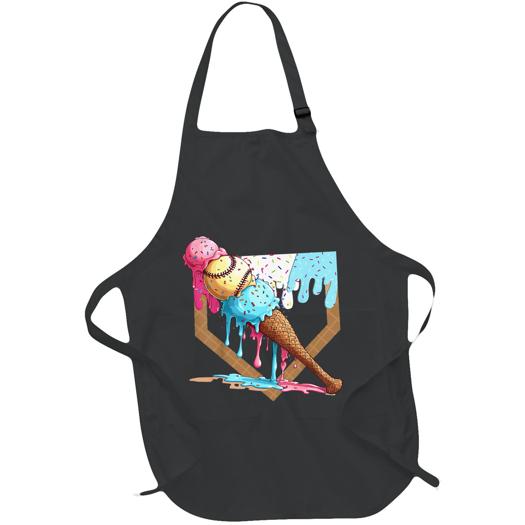 Baseball Ice Cream Dripping Drip Apron