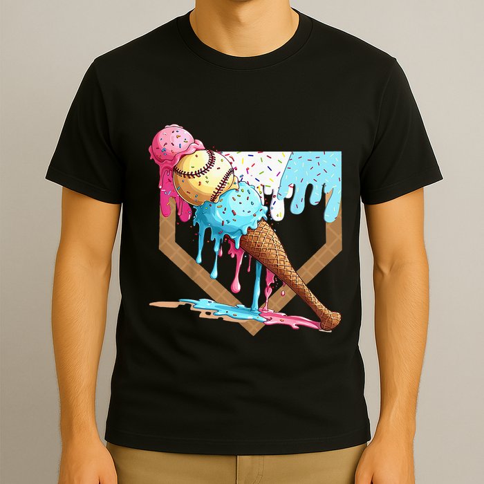 Baseball Ice Cream Dripping Drip T-Shirt