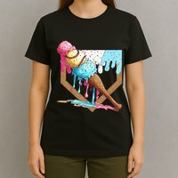 Baseball Ice Cream Dripping Drip T-Shirt