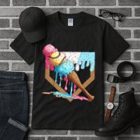 Baseball Ice Cream Dripping Drip Tall T-Shirt
