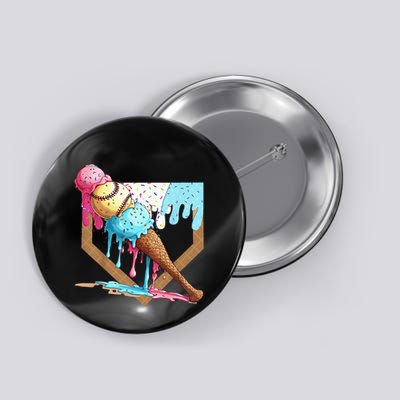 Baseball Ice Cream Dripping Drip Button