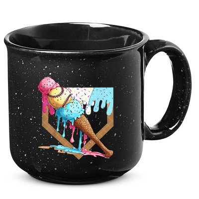 Baseball Ice Cream Dripping Drip 15oz Campfire Ceramic Mug
