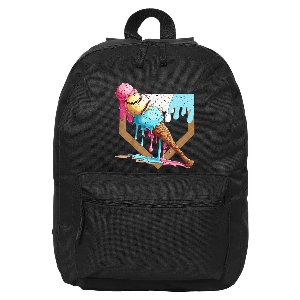 Baseball Ice Cream Dripping Drip 16 in Basic Backpack