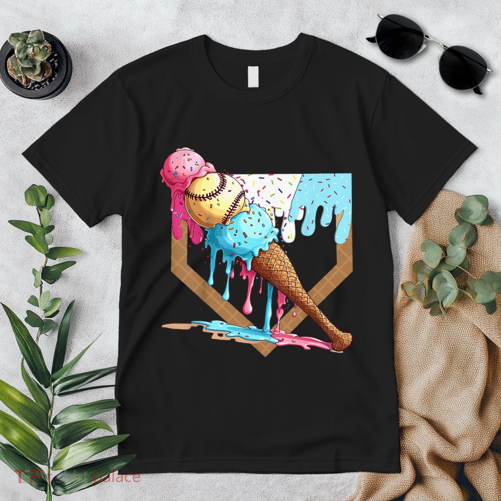 Baseball Ice Cream Dripping Drip Premium T-Shirt