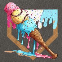 Baseball Ice Cream Dripping Drip Cotton Canvas Backpack