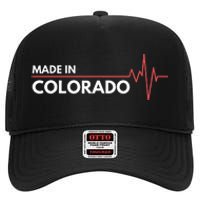 Born In Colorado Heartbeat Place Of Birth High Crown Mesh Back Trucker Hat