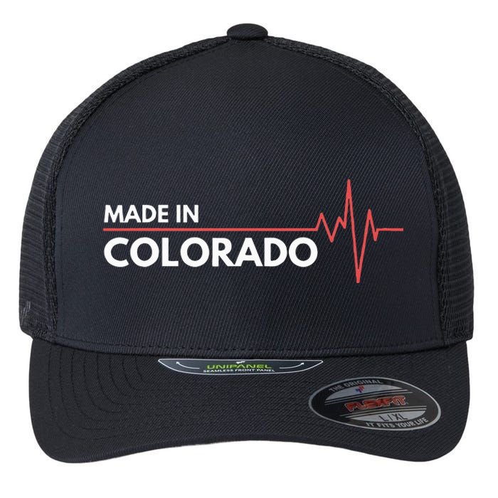 Born In Colorado Heartbeat Place Of Birth Flexfit Unipanel Trucker Cap