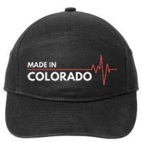 Born In Colorado Heartbeat Place Of Birth 7-Panel Snapback Hat