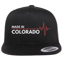 Born In Colorado Heartbeat Place Of Birth Flat Bill Trucker Hat