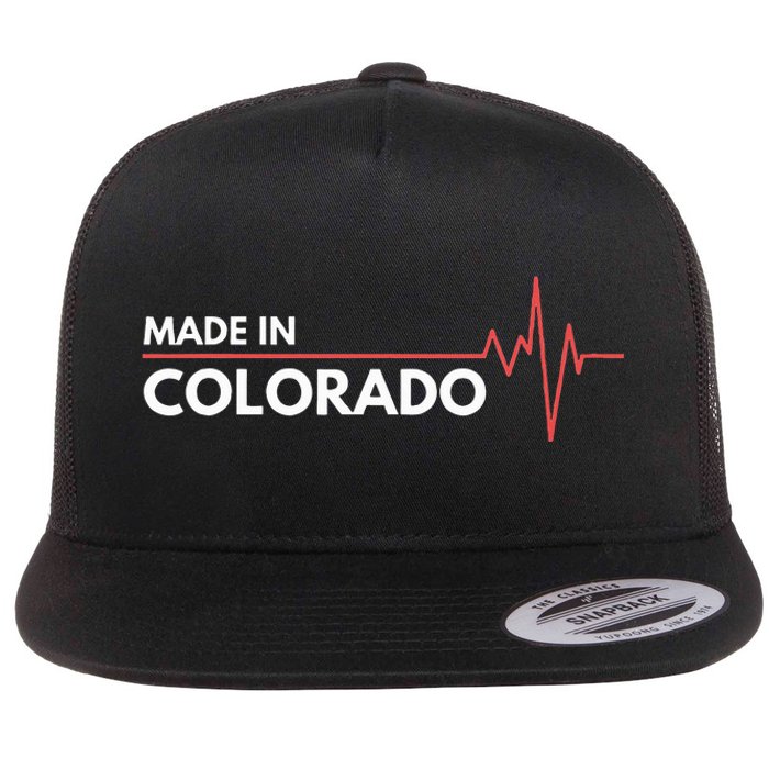 Born In Colorado Heartbeat Place Of Birth Flat Bill Trucker Hat