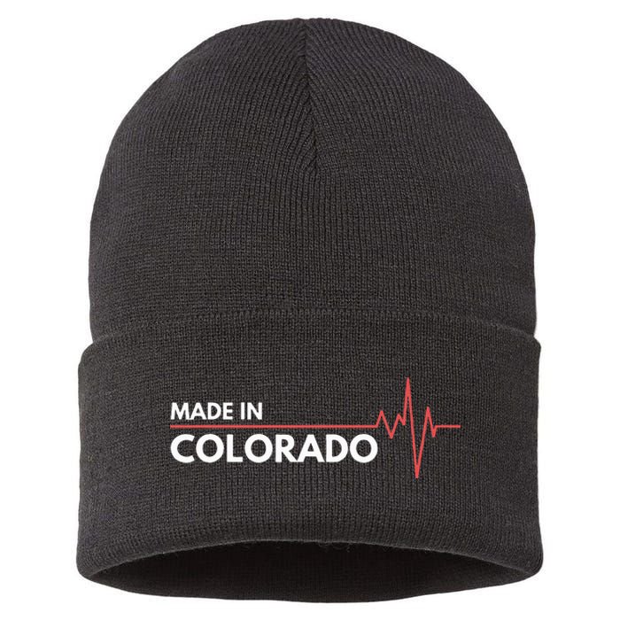 Born In Colorado Heartbeat Place Of Birth Sustainable Knit Beanie