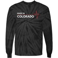 Born In Colorado Heartbeat Place Of Birth Tie-Dye Long Sleeve Shirt