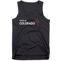 Born In Colorado Heartbeat Place Of Birth Tank Top