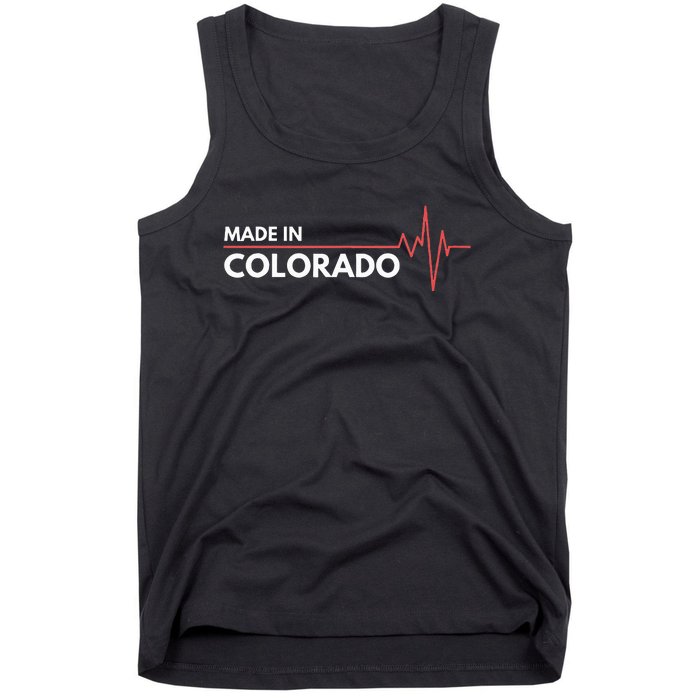 Born In Colorado Heartbeat Place Of Birth Tank Top