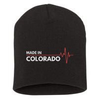 Born In Colorado Heartbeat Place Of Birth Short Acrylic Beanie