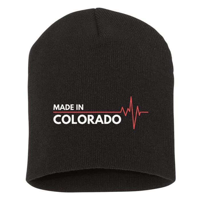 Born In Colorado Heartbeat Place Of Birth Short Acrylic Beanie