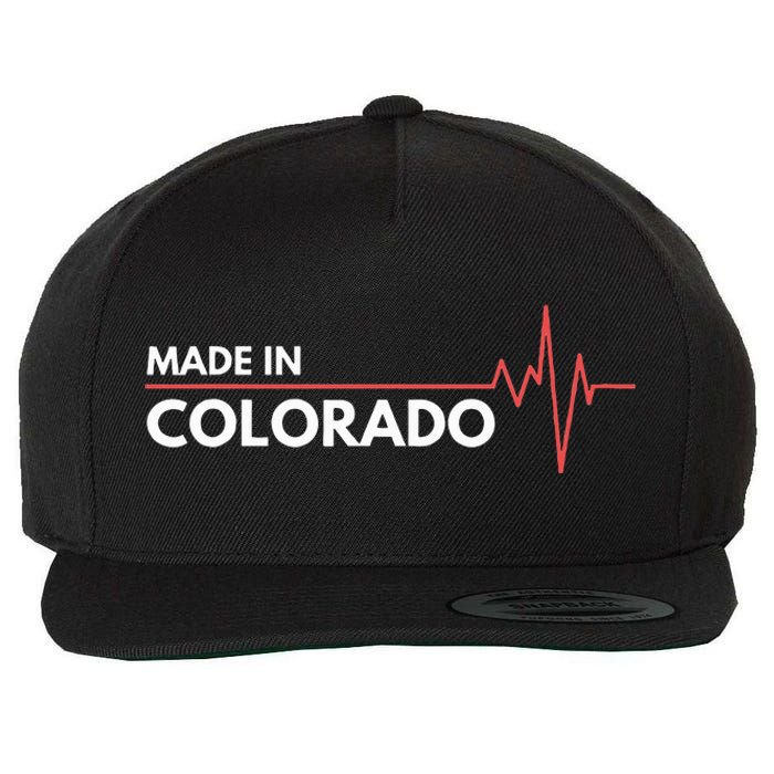 Born In Colorado Heartbeat Place Of Birth Wool Snapback Cap