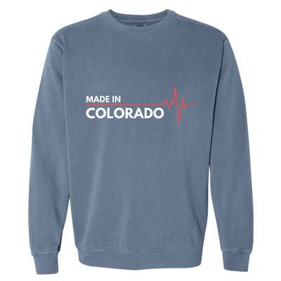 Born In Colorado Heartbeat Place Of Birth Garment-Dyed Sweatshirt