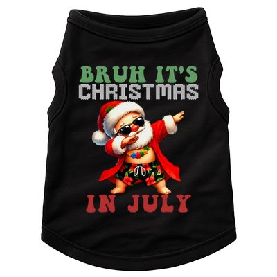 Bruh ItS Christmas In July Dabbing Santa Beach Vacation Doggie Tank
