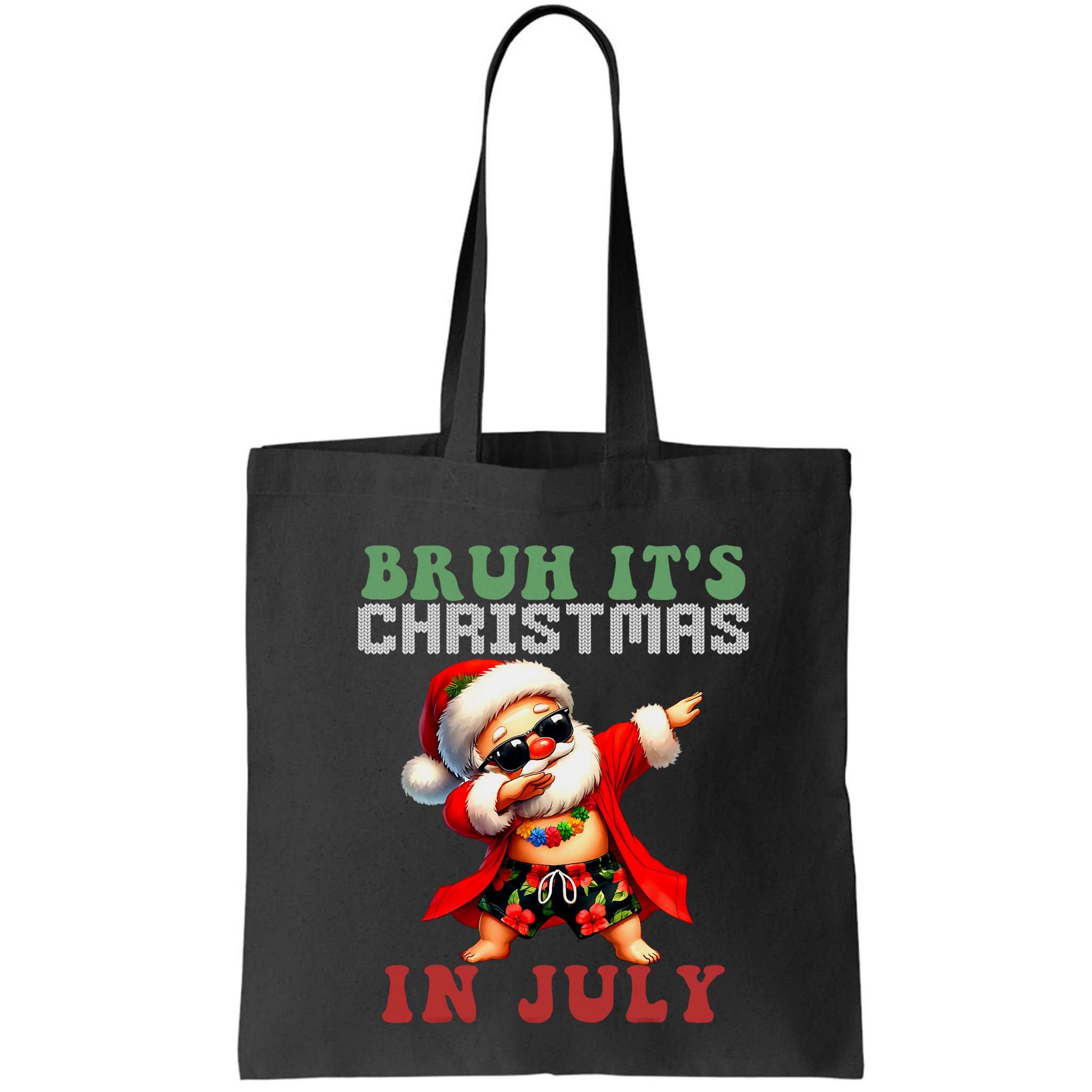 Bruh ItS Christmas In July Dabbing Santa Beach Vacation Bag
