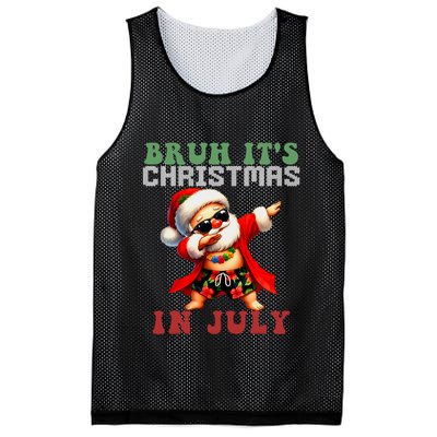 Bruh ItS Christmas In July Dabbing Santa Beach Vacation Mesh Reversible Basketball Jersey Tank
