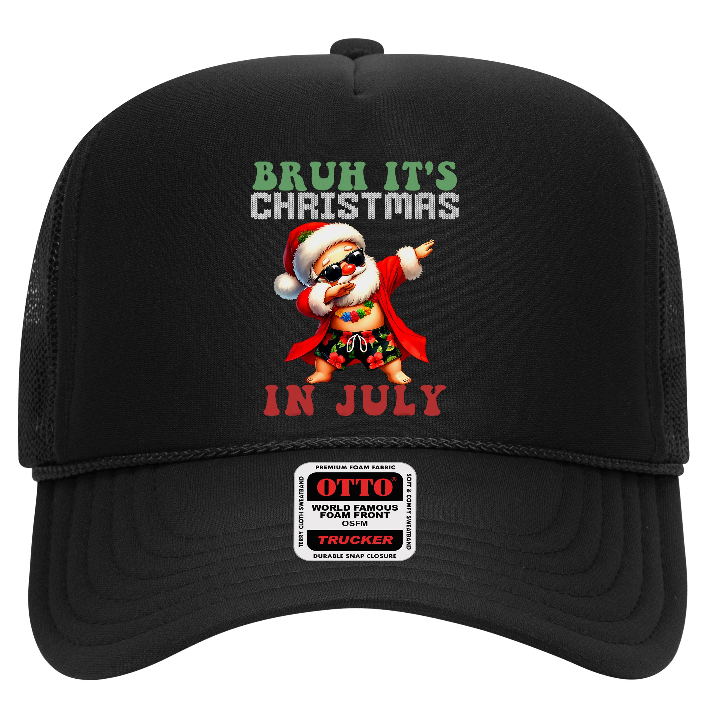 Bruh ItS Christmas In July Dabbing Santa Beach Vacation Hat