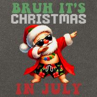 Bruh ItS Christmas In July Dabbing Santa Beach Vacation Cotton Canvas Backpack