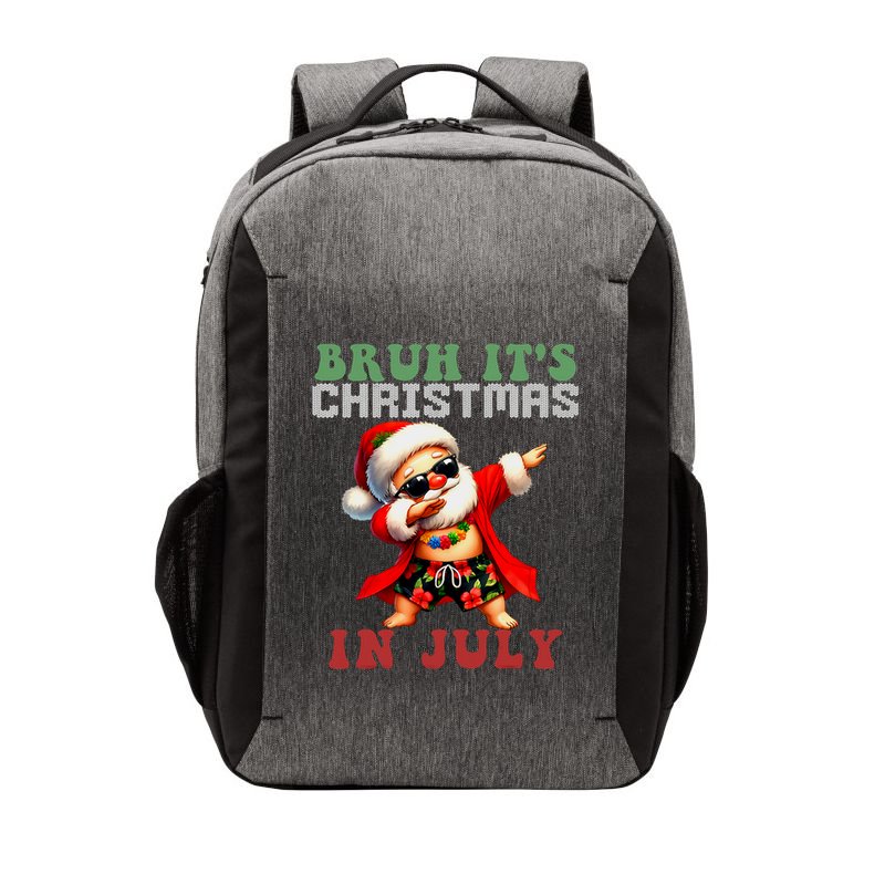 Bruh ItS Christmas In July Dabbing Santa Beach Vacation Vector Backpack