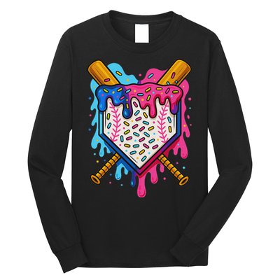 Baseball Ice Cream Drip Baseball Long Sleeve Shirt