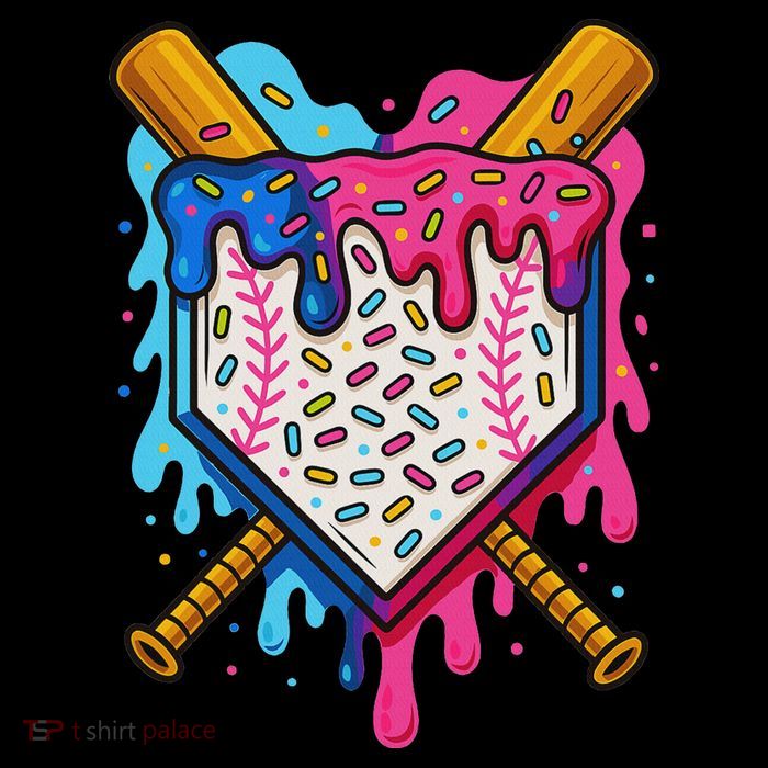 Baseball Ice Cream Drip Baseball Tall T-Shirt