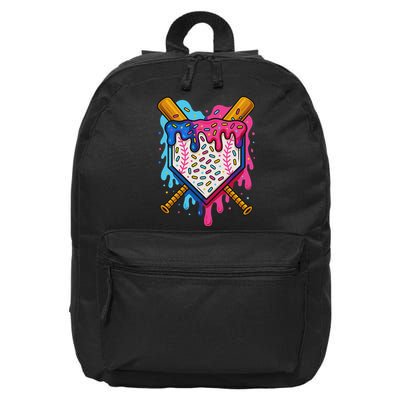 Baseball Ice Cream Drip Baseball 16 in Basic Backpack