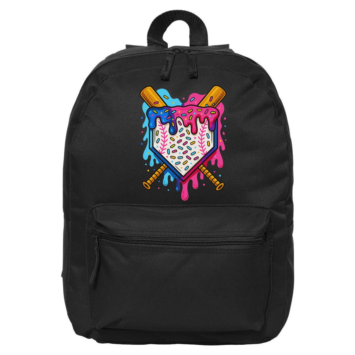 Baseball Ice Cream Drip Baseball 16 in Basic Backpack