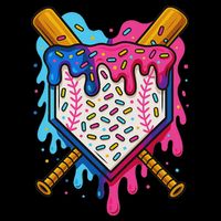 Baseball Ice Cream Drip Baseball 16 in Basic Backpack