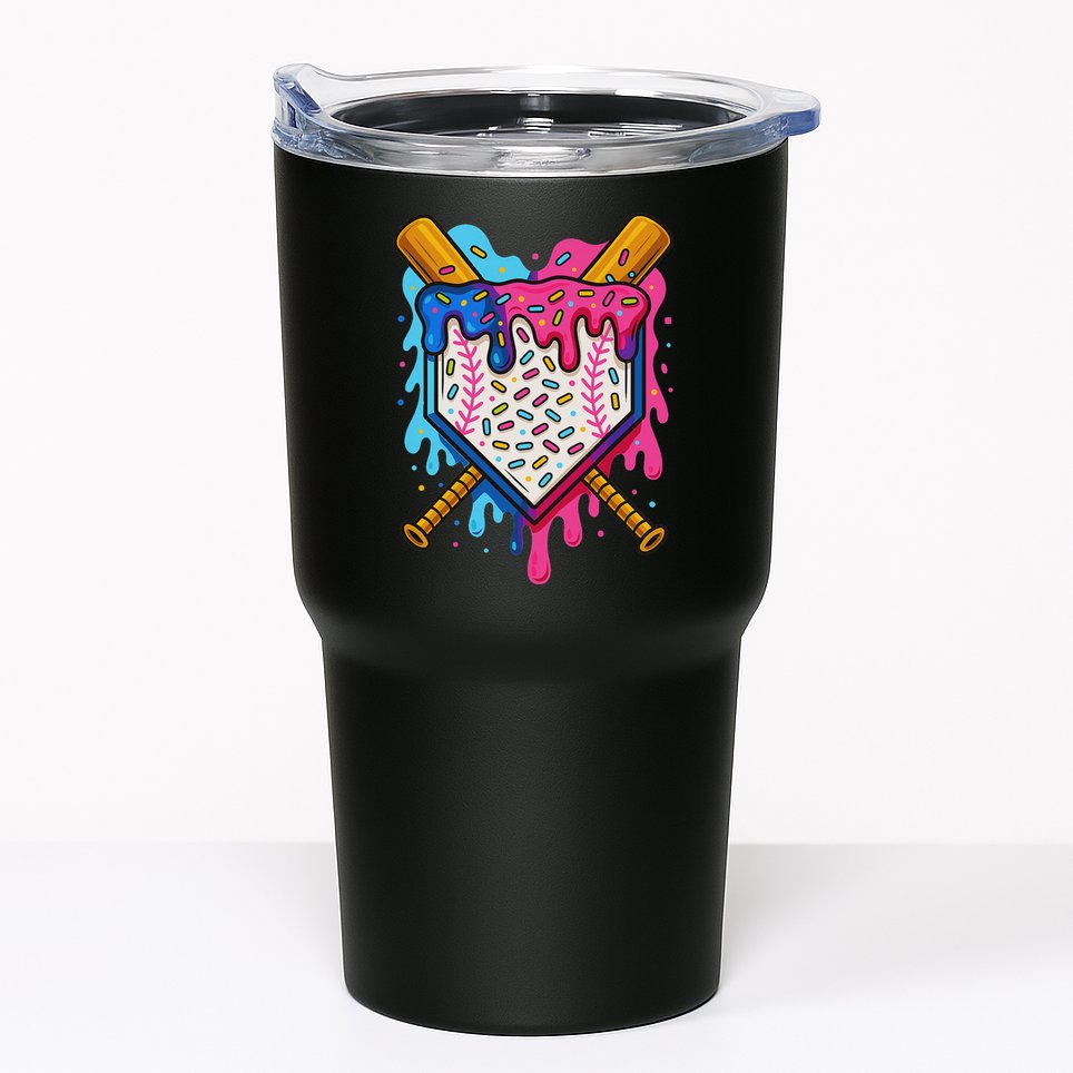 Baseball Ice Cream Drip Baseball Tumbler