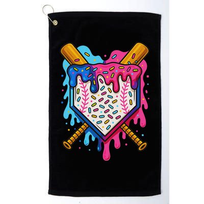 Baseball Ice Cream Drip Baseball Golf Towel